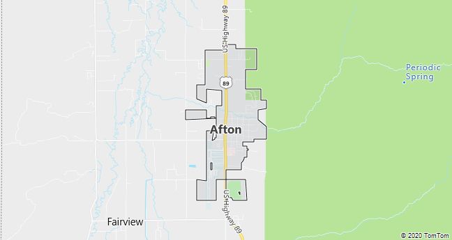 Map of Afton, WY