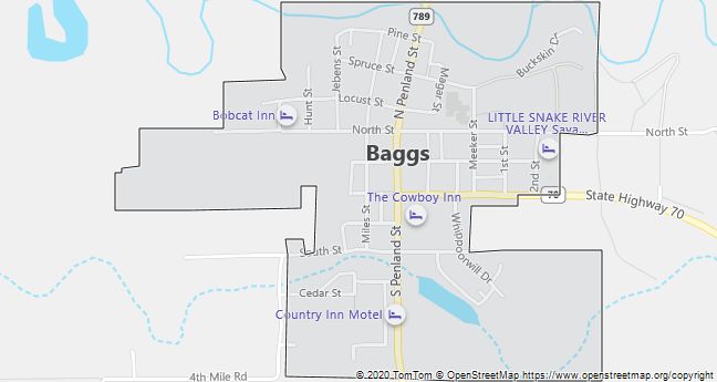 Map of Baggs, WY