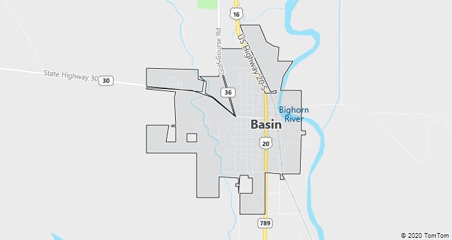 Map of Basin, WY