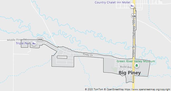 Map of Big Piney, WY