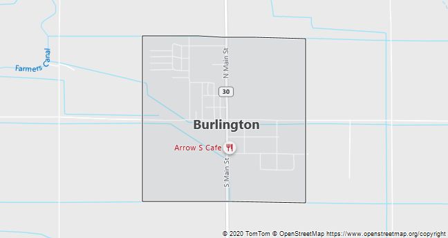 Map of Burlington, WY