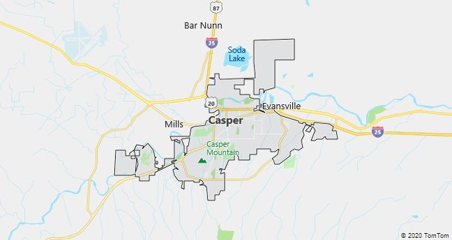 Map of Casper, WY