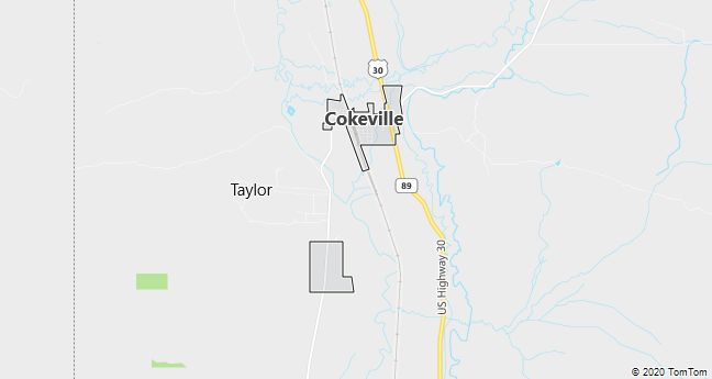 Map of Cokeville, WY