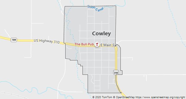 Map of Cowley, WY