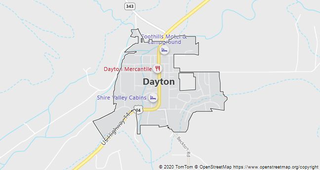 Map of Dayton, WY