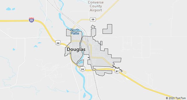 Map of Douglas, WY