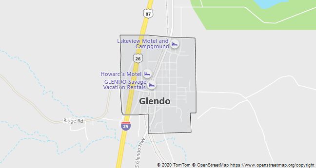 Map of Glendo, WY