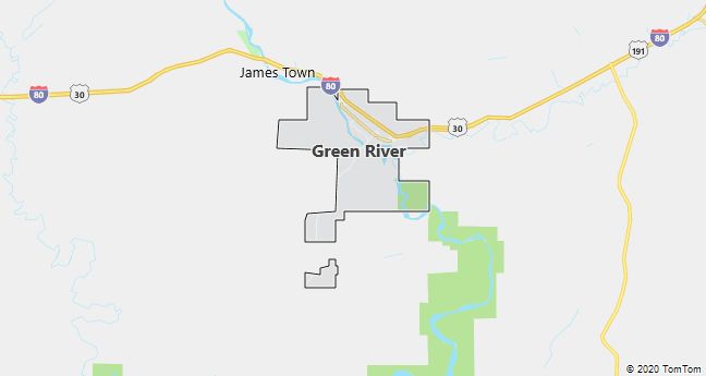 Map of Green River, WY