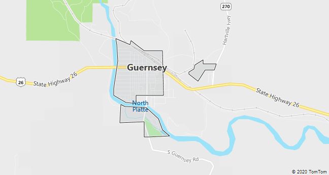 Map of Guernsey, WY