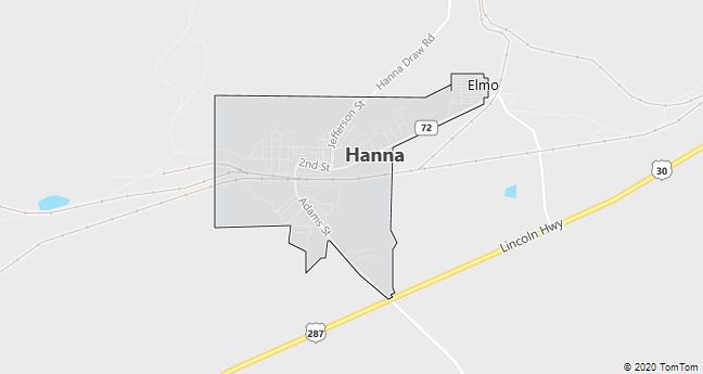 Map of Hanna, WY