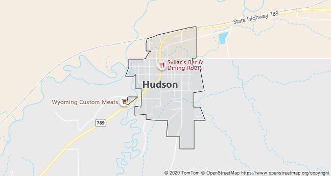 Map of Hudson, WY