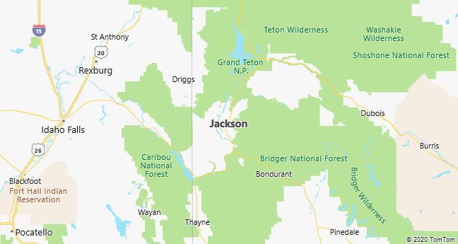 Map of Jackson, WY