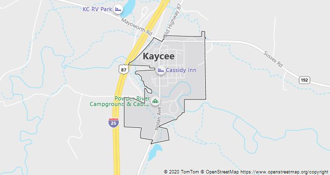 Map of Kaycee, WY