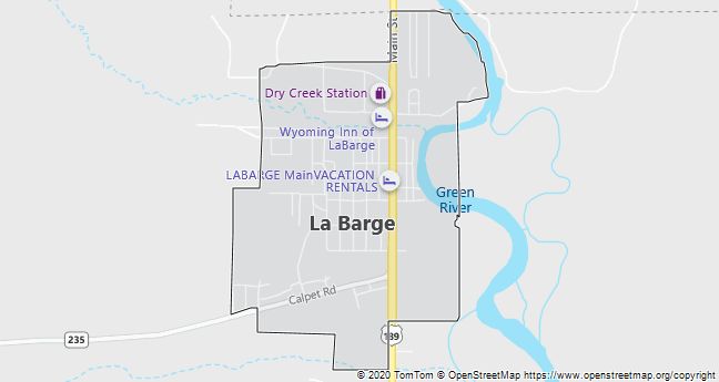 Map of La Barge, WY