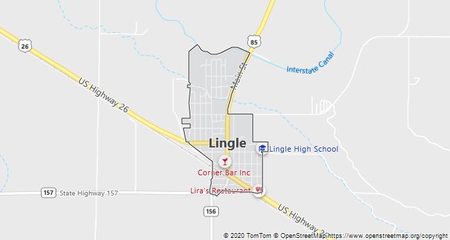 Map of Lingle, WY