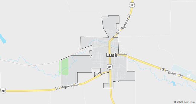 Map of Lusk, WY