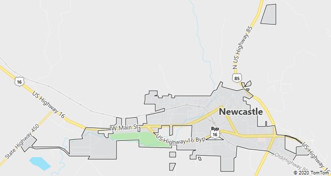 Map of Newcastle, WY