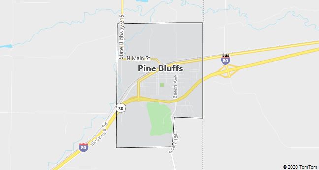 Map of Pine Bluffs, WY