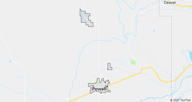 Map of Powell, WY