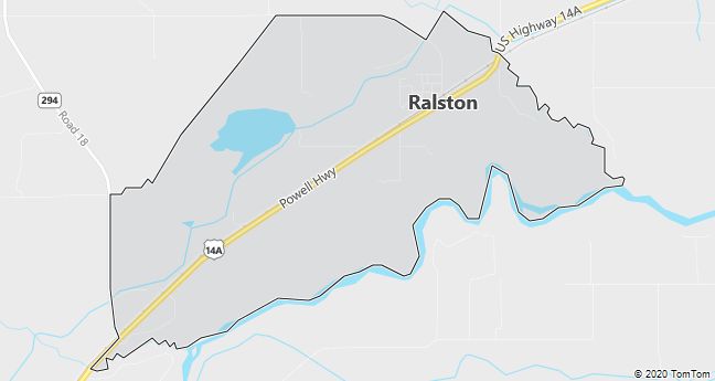 Map of Ralston, WY