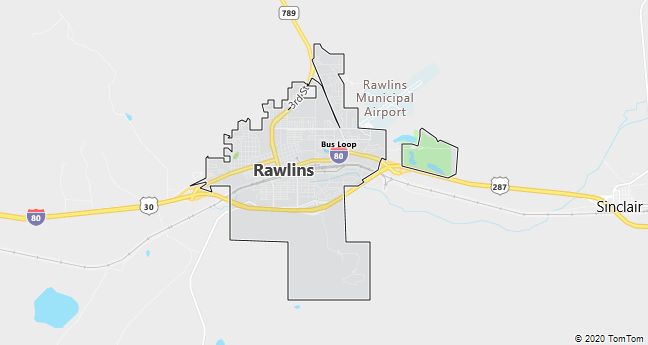 Map of Rawlins, WY