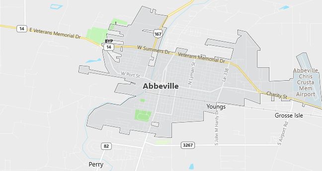 Map of Abbeville, LA