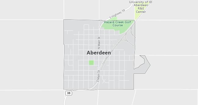 Map of Aberdeen, ID