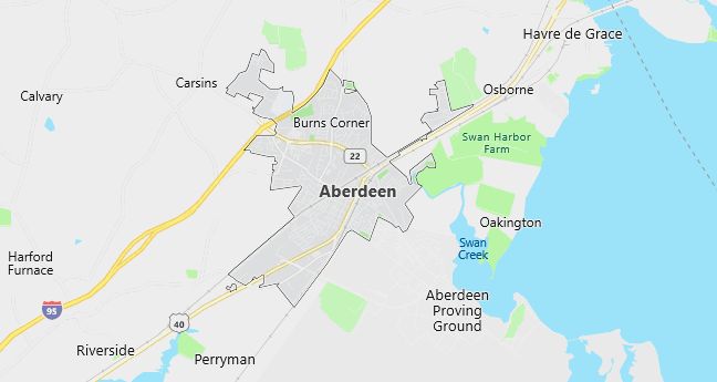 Map of Aberdeen, MD