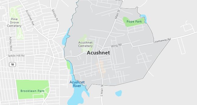 Map of Acushnet, MA