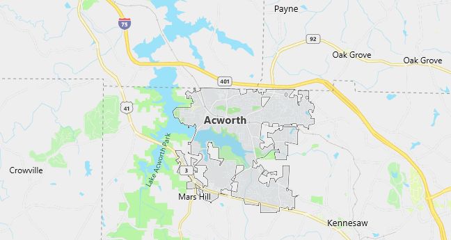 Map of Acworth, GA