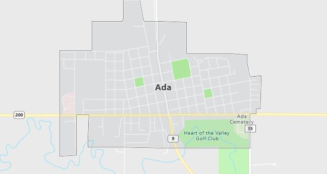 Map of Ada, MN