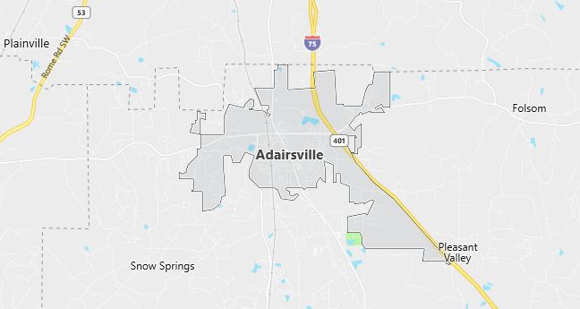 Map of Adairsville, GA