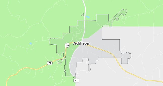 Map of Addison, AL