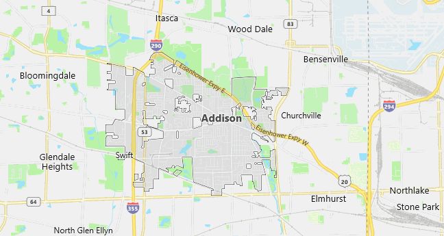 Map of Addison, IL