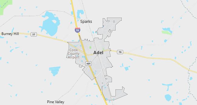 Map of Adel, GA