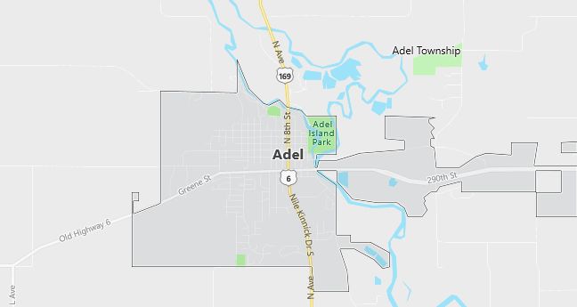 Map of Adel, IA