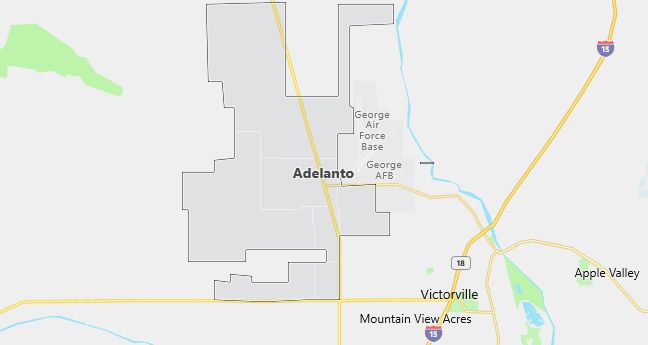 Map of Adelanto, CA