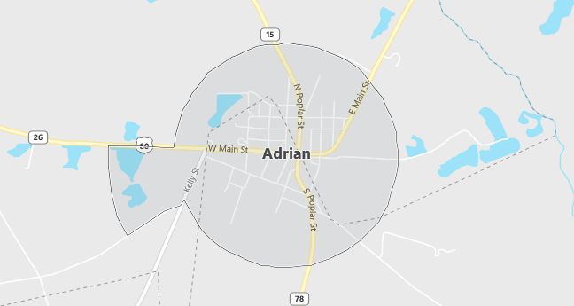 Map of Adrian, GA