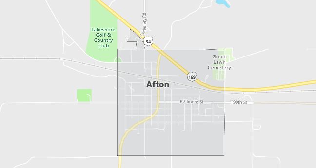 Map of Afton, IA