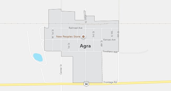 Map of Agra, KS