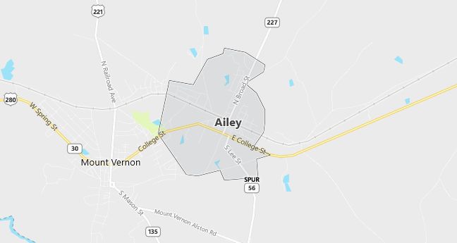 Map of Ailey, GA