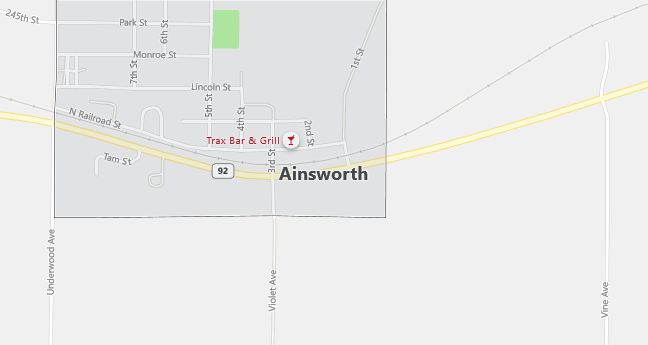 Map of Ainsworth, IA