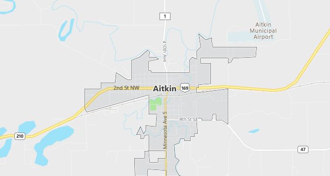 Map of Aitkin, MN