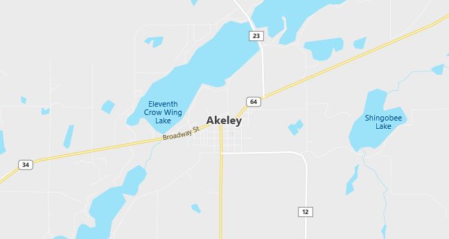 Map of Akeley, MN