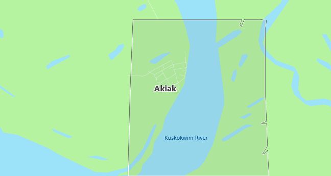 Map of Akiak, AK