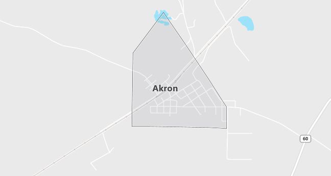 Map of Akron, AL