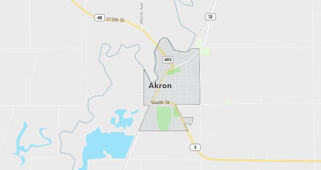 Map of Akron, IA