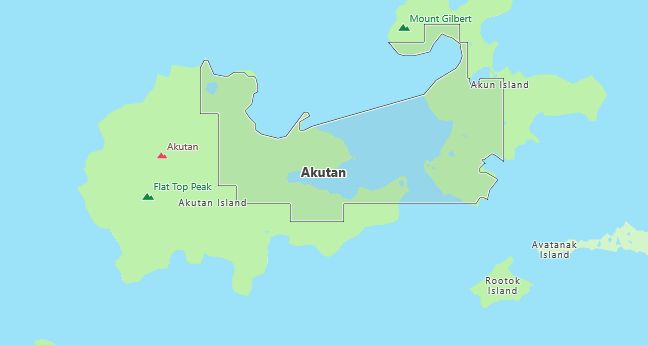 Map of Akutan, AK