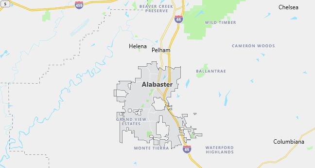 Map of Alabaster, AL