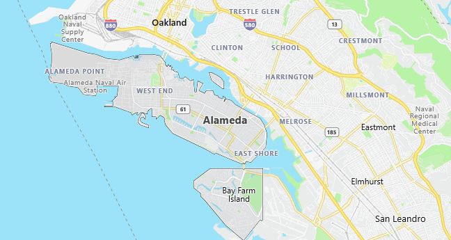 Map of Alameda, CA